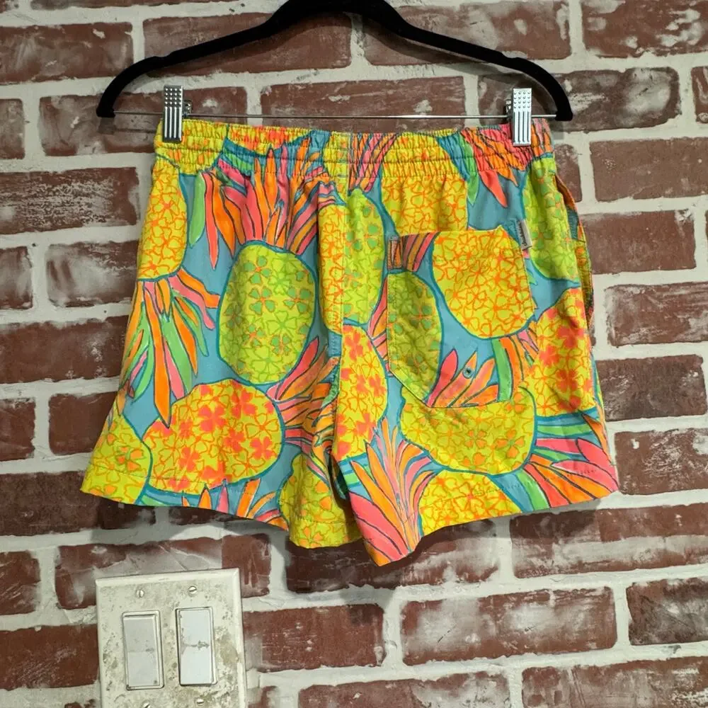 chubbies Pineapple Print Swim Trunks in Yellow, Green, Blue, Pink